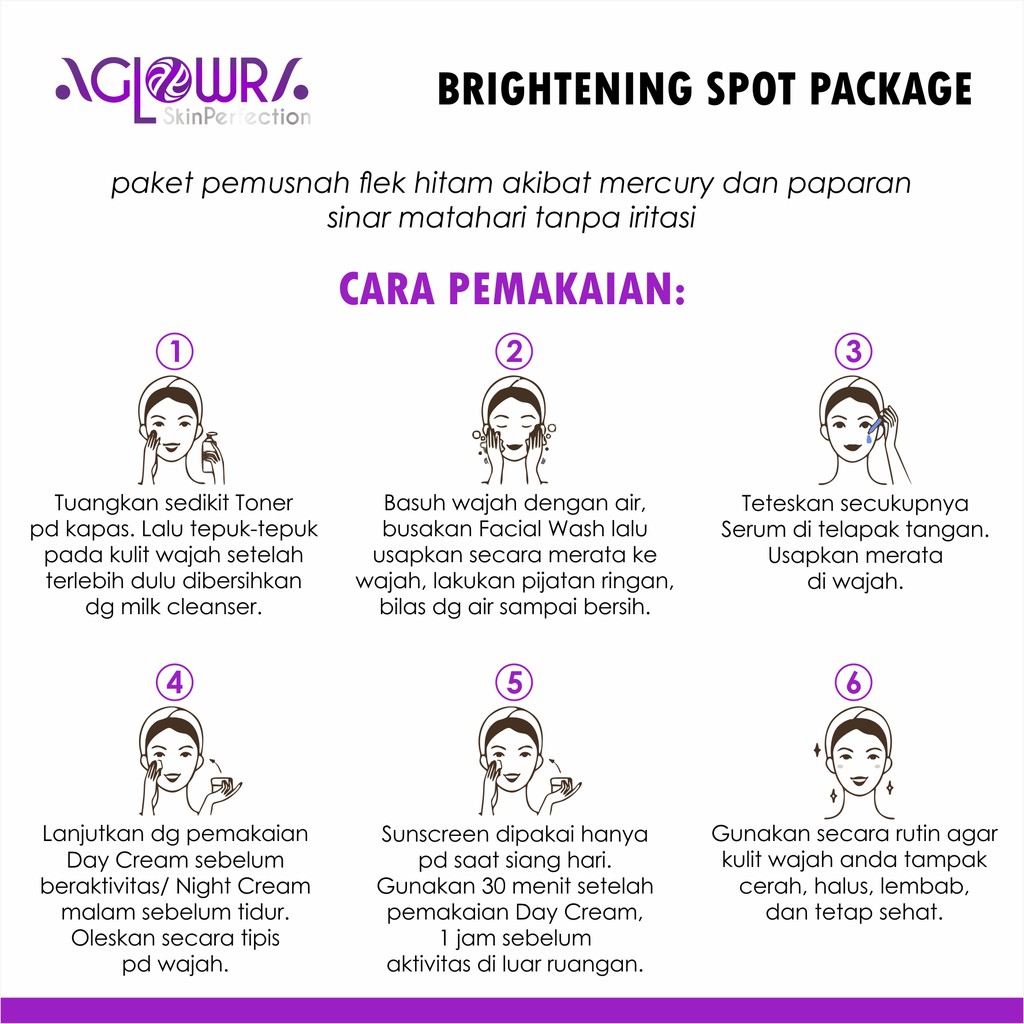 Cream Aglowra Paket Brightening Spot Type B Isi 4 Item Penghilang Flek Dan Kerutan Keriput Wajah Shopee Indonesia