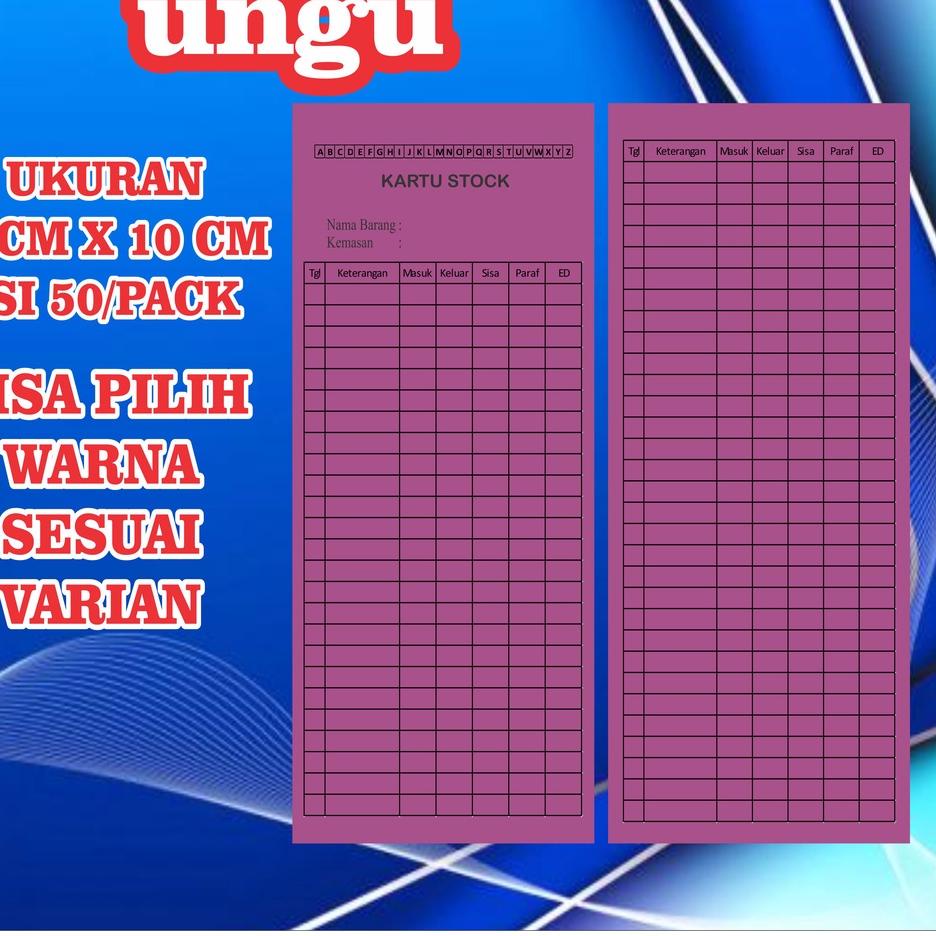 

[KODE PRODUK JSJ4087] kartu stok obat isi 50 lembar bolak balik kartu stok barang non custom