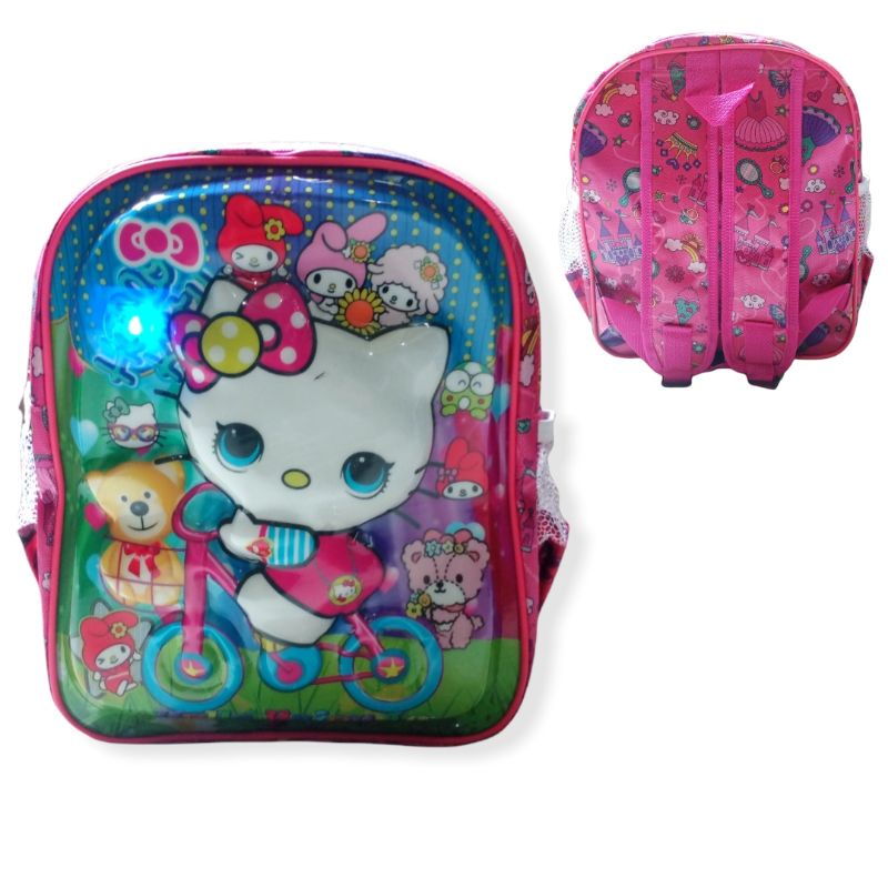 Tas Ransel Anak Hello Kitty LED Lampu Untuk Paud-TK