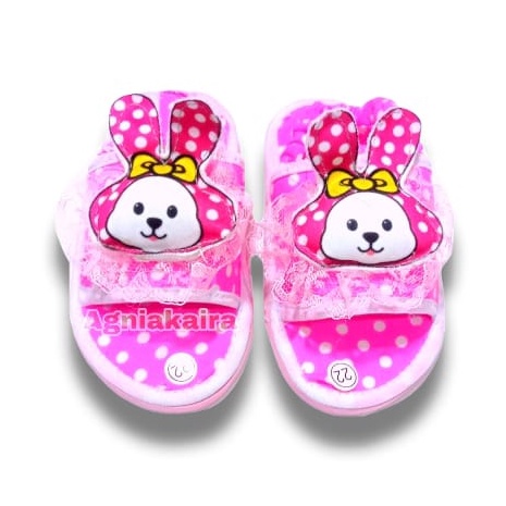 Sandal Selop Bayi Motif Polkadot Boneka Terbaru Lucu High Qualitty