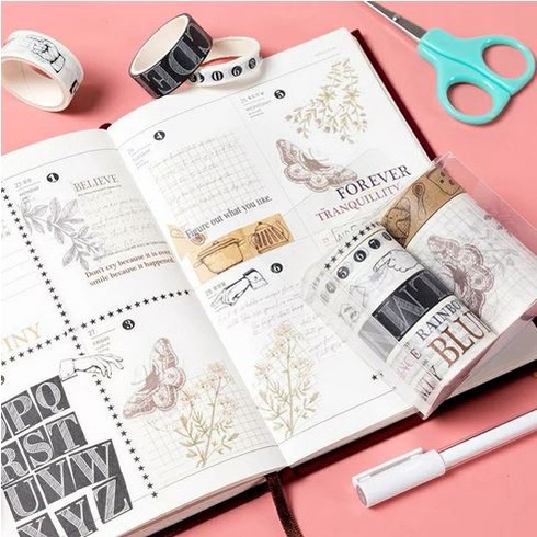 Japanese Washi Tape - Retro Vintage Series (7 roll)