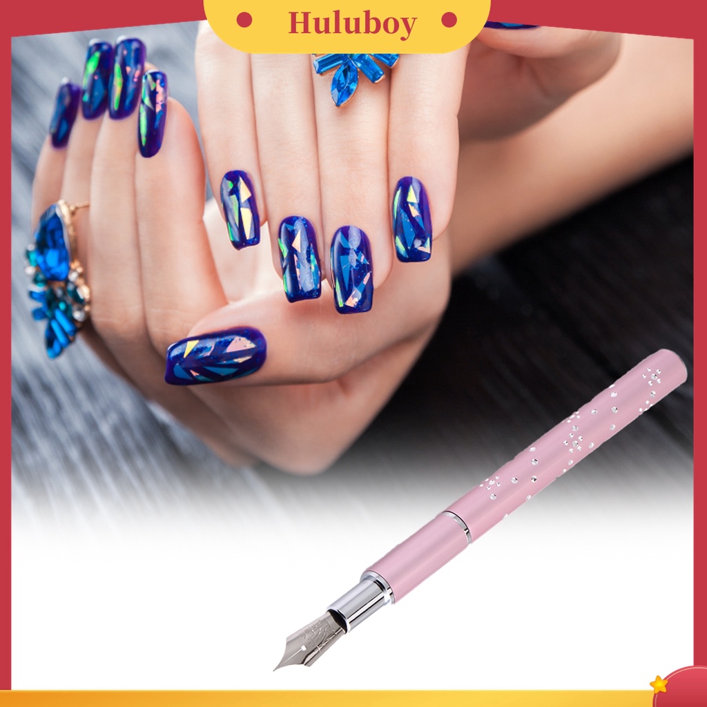 Huluboy Huluboy♡ 6pcs / Set Pen Dotting Kristal Berlian Metal Warna Pink Untuk Nail Art Profesional
