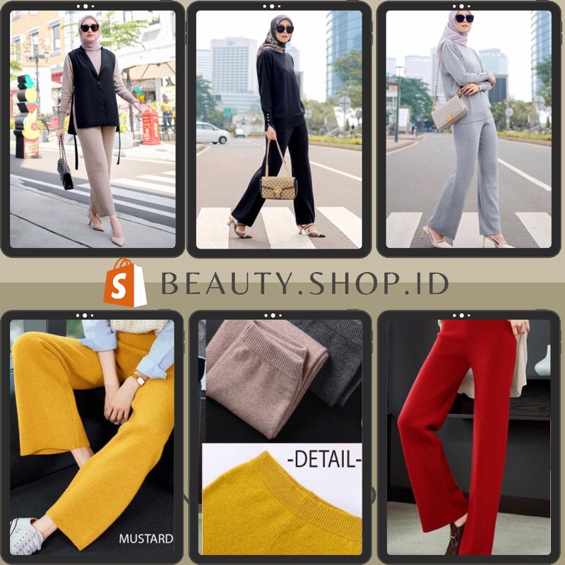 LYLA CULLOTE KNIT PANTS PREMIUM - CELANA KULOT WANITA - KULOT PREMIUM