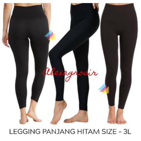 12 PCS Legging Wanita HITAM Panjang Polos GROSIR