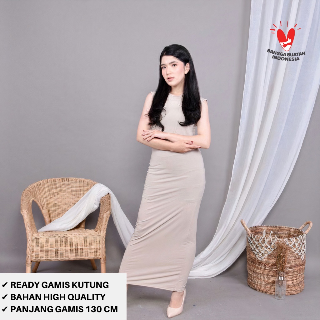 GAMIS LEBARAN MANSET ADEM LENGAN PANJANG MANGSET & MANSET ADEM LENGAN KUTUNG MANGSET POLOS WANITA INNER DRESS-1