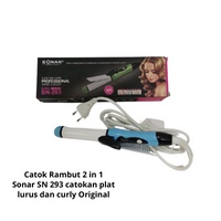 Catok Rambut 2 in 1 Sonar SN 293 catokan plat lurus dan curly Original