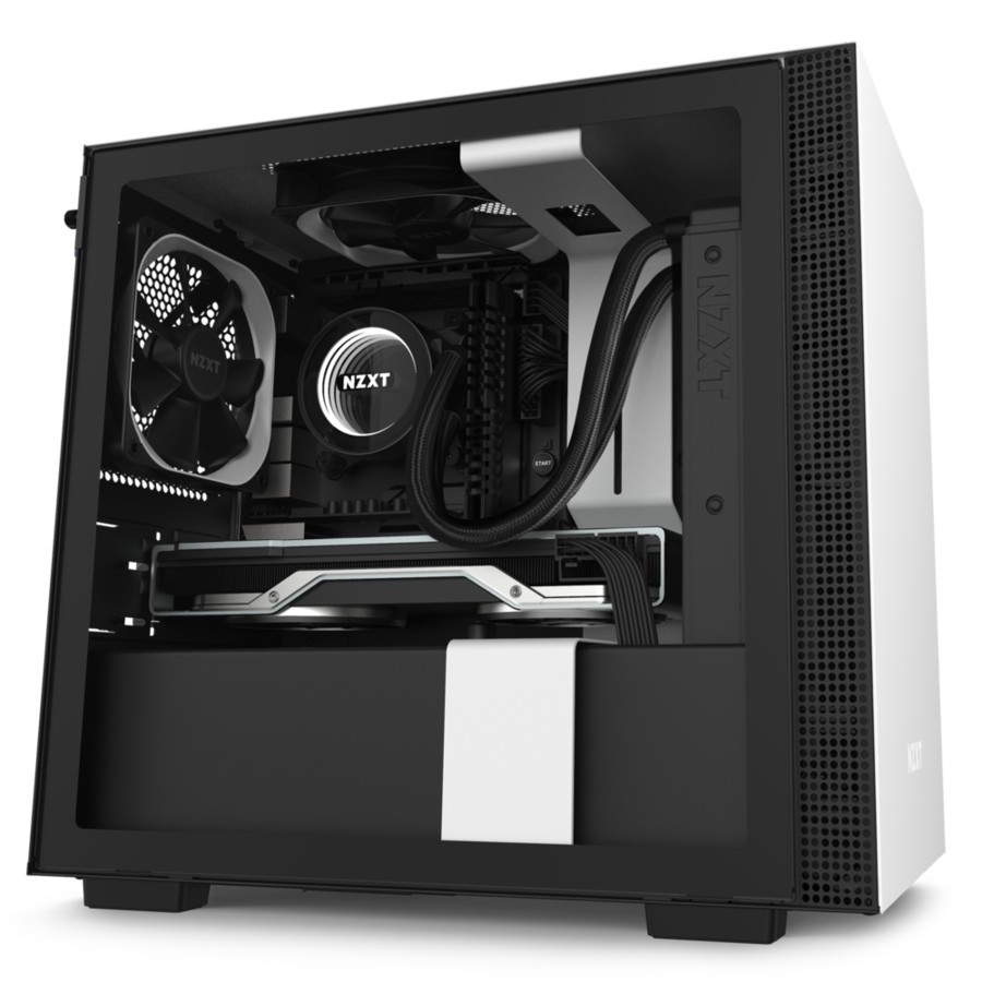 NZXT H210 Matte White Tempered Glass Mini-ITX Gaming Case [GS]