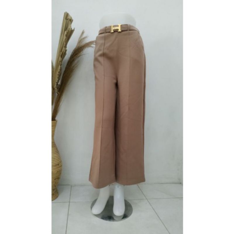 Celana Kulot Panjang Free Belt H//Celana Kulot Scuba Fit To XL//Muat BB 50-70-2