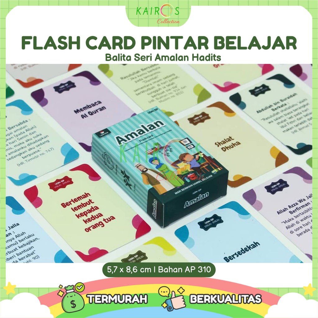 Flashcard Flash Card Kartu Pintar Belajar Balita Seri Amalan Hadits