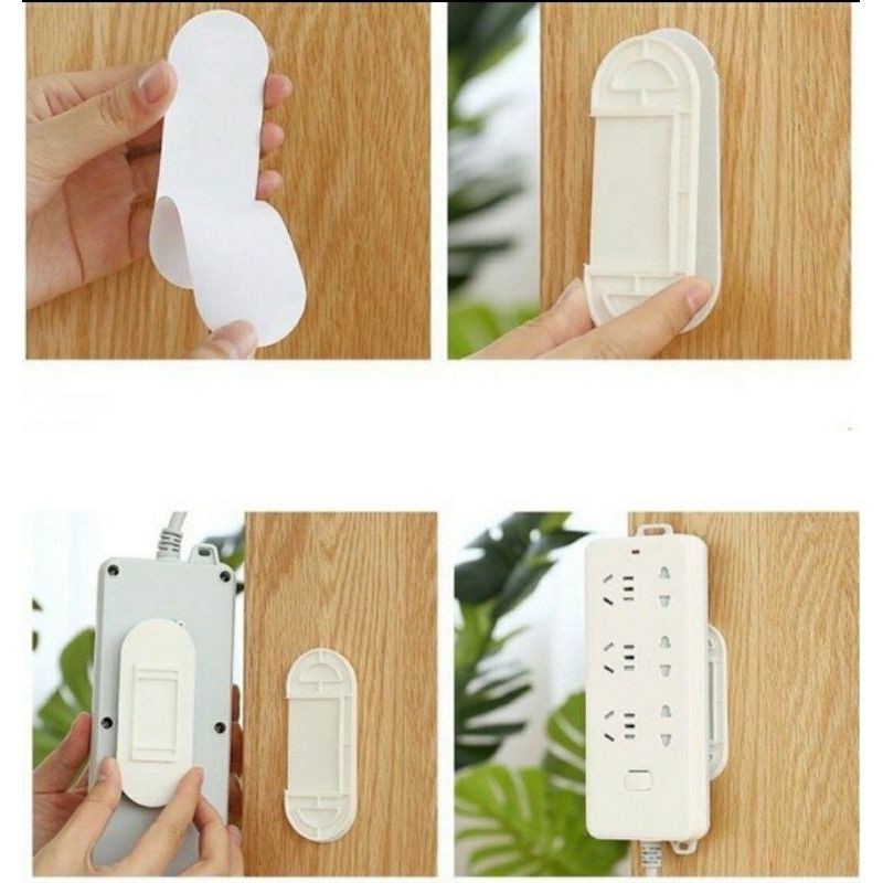 Alat Soket Multifungsi Holder Plug Tempelan Stop Kontak Remote Tanpa bor tempel dinding ok