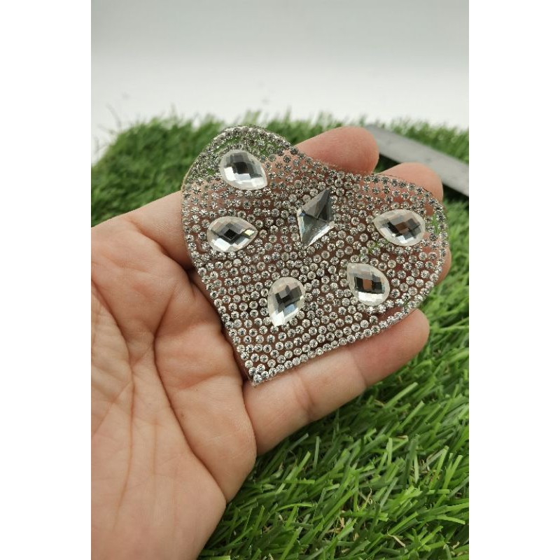 APLIKASI KRISTAL GOSOK HOTFIX RHINESTONE MOTIF HATI KUALITAS AA PER PIECES