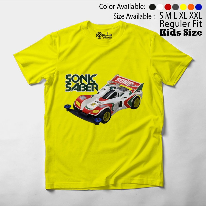 Baju Anak / Kaos Atasan Anak/ Kids T Shirt Tamiya Sonic Saber Anime Lets &amp; Go