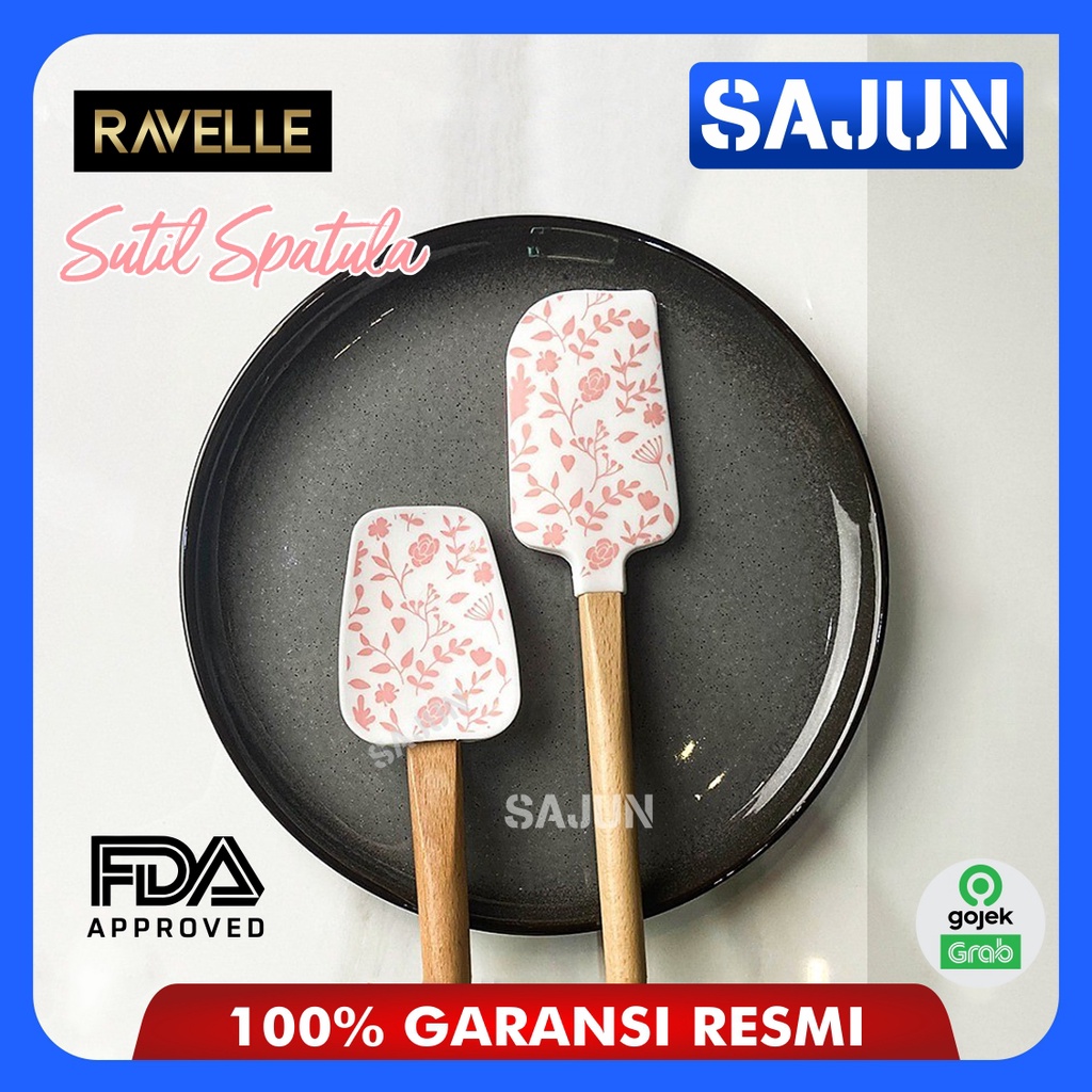 RAVELLE Sutil Set of 2 Peralatan Masak Sutil Spatula 6 Motif Menarik