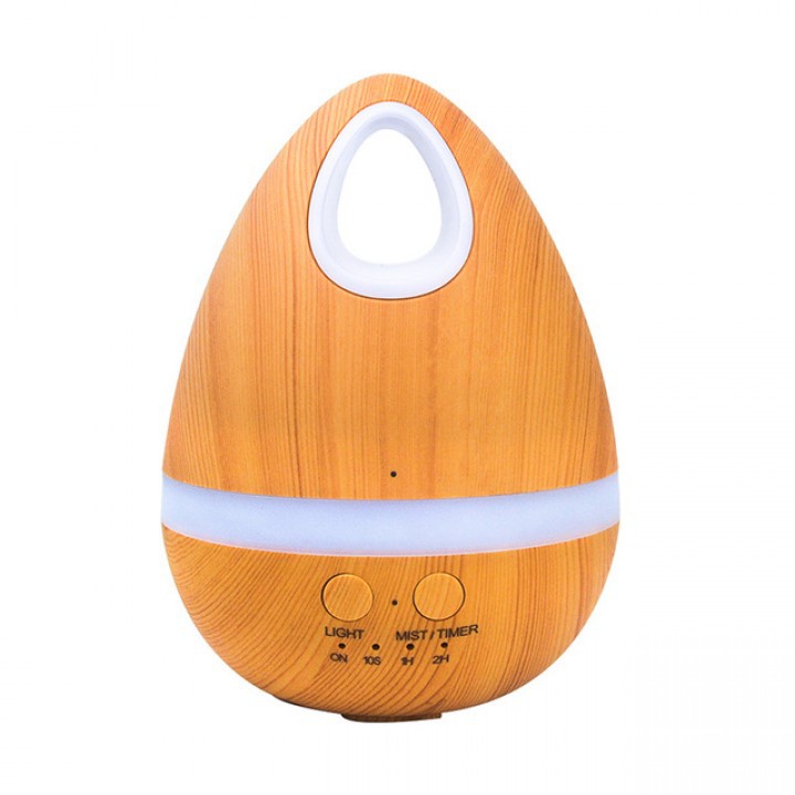 H21 Wooden Egg Air Diffuser Humidifier 7 LED Light Kapasitas 200ml - Brown