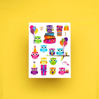 

POTATOO Set Birthday Owls