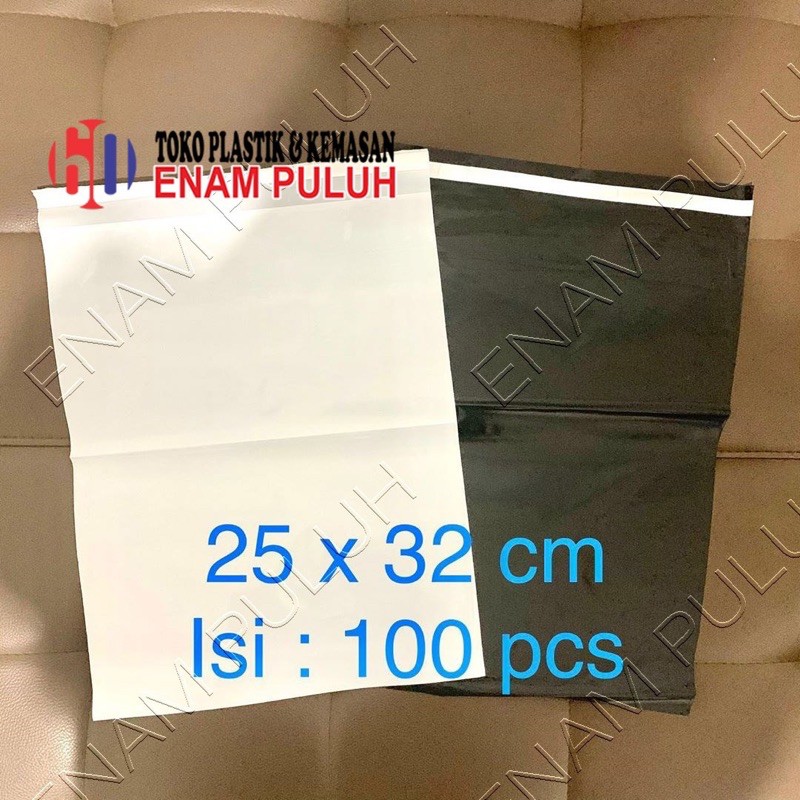 

Polymailer polimailer 25X32 25 X 32 isi 100 Amplop Plastik packing online shop lem hitam putih