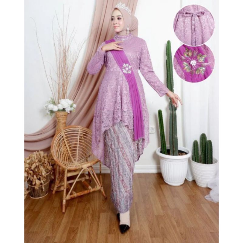 NEW ARRIVAL!! (COD) KEBAYA TUNIK SELENDANG / KEBAYA SELENDANG BORKAT / KEBAYA TUNIK MODERN / KEBAYA LAMARAN / KEBAYA PESTA / KEBAYA REMAJA / KEBAYA SELENDANG / REALLPICT-3