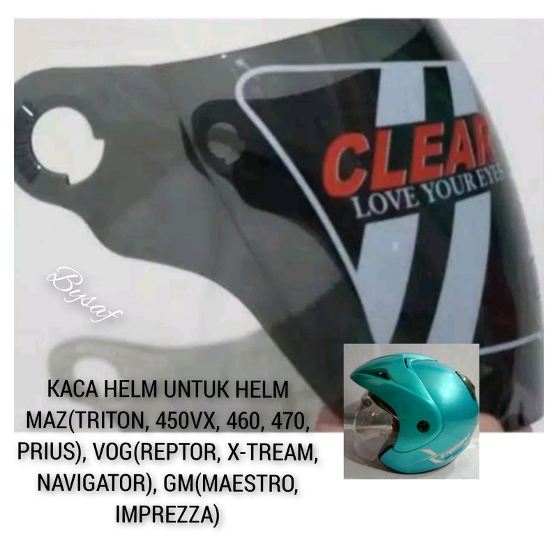KACA HELM UNTUK HELM MAZ(TRITON, 450VX, 460, 470, PRIUS), VOG(REPTOR, X-TREAM, NAVIGATOR), GM(MAESTR