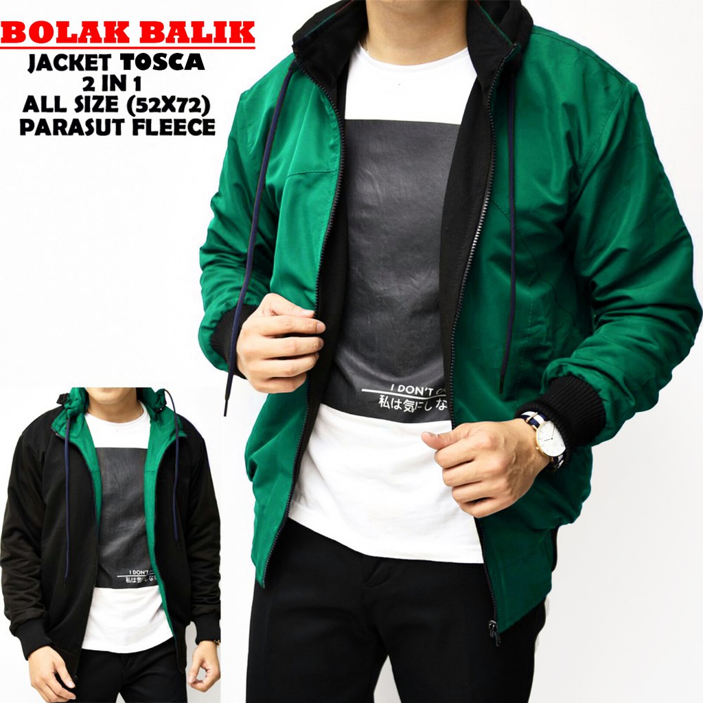 ( 16 VARIAN WARNA ) JAKET BOLAK BALIK 2IN1 / JAKET PRIA / JAKET PARASUT / JAKET MOTOR / JAKET DISTRO