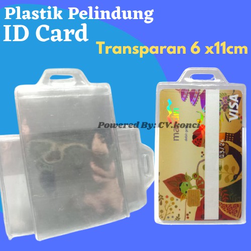 

Plastik cover ID card emoney name tag 6,5X11cm bening 12 pcs