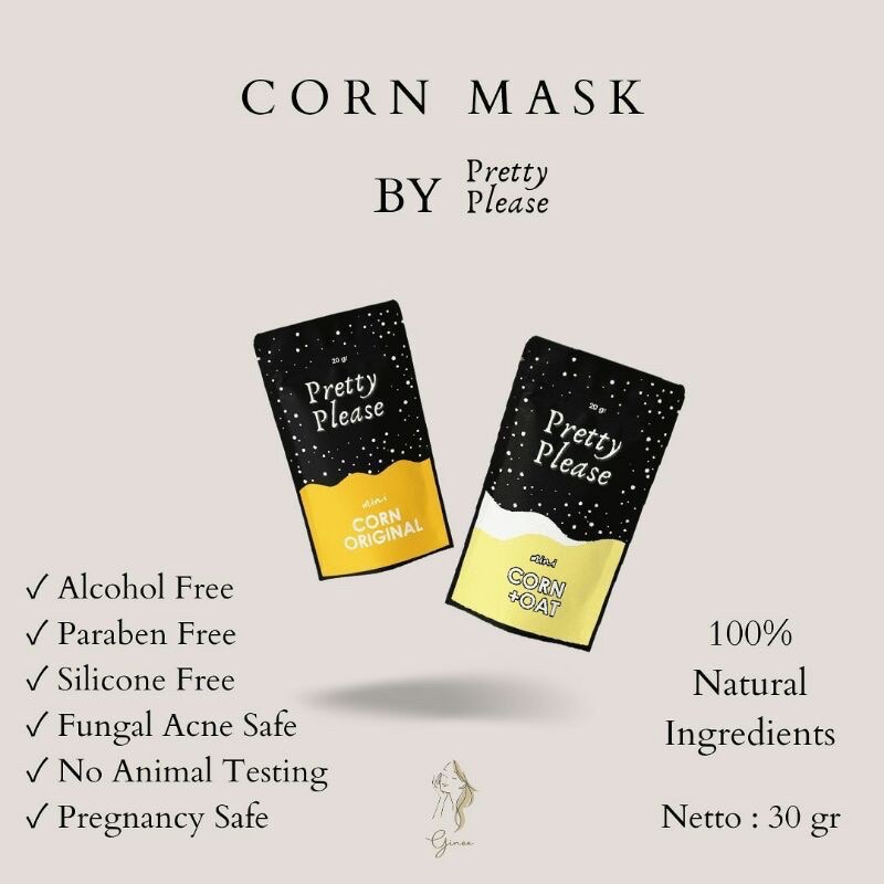 (STOKIES)✅ BPOM NEW VARIAN PRETTY PLEASE HONEY+CORN+OAT CORN ORIGINAL MASK  BY PREETY PLEASE