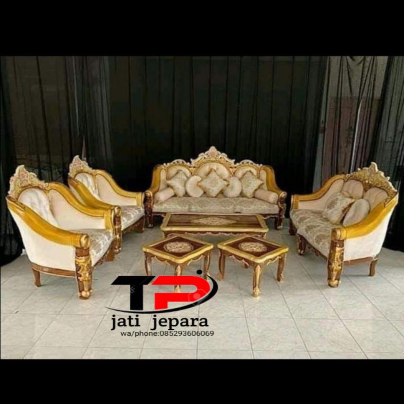Jual kursi tamu kayu sofa jati ukir Jepara model ganesha Shopee Indonesia