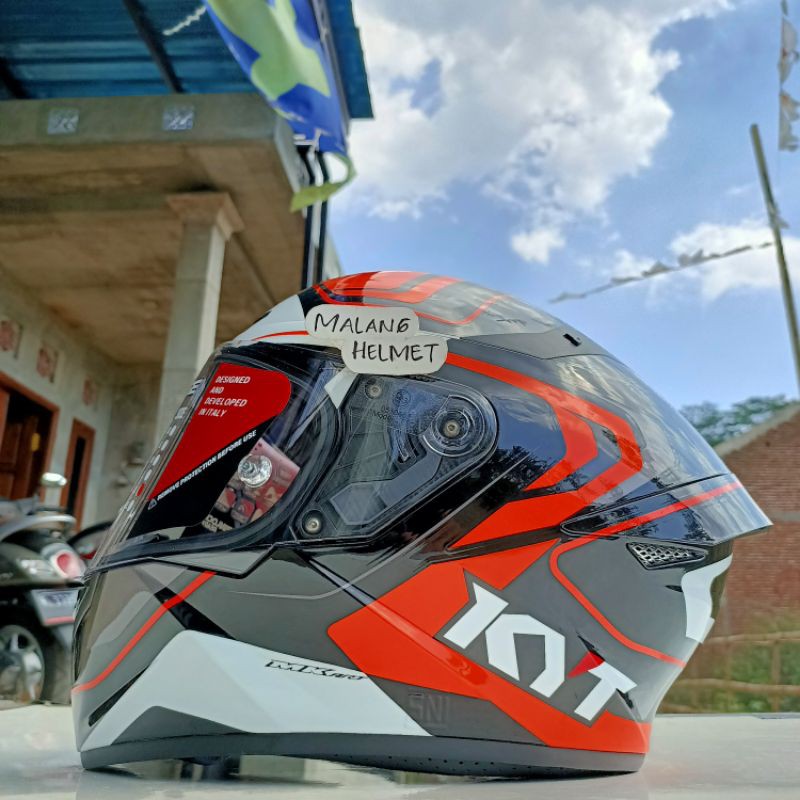 Helm Full Face KYT TT Course Overtech Black Orange