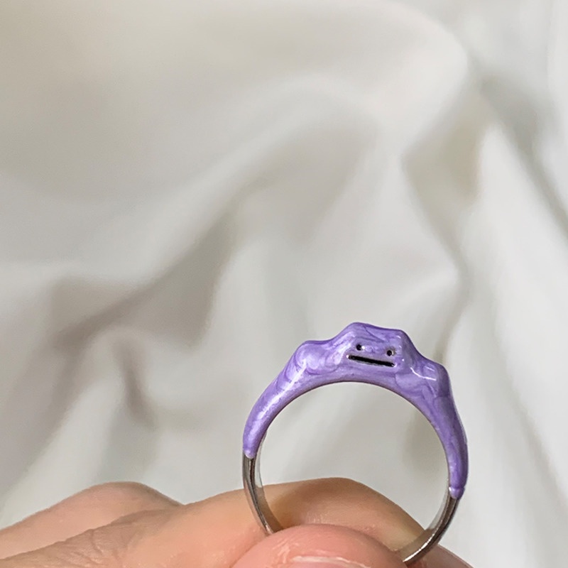 Cincin Model Lipat Desain monster pokemon Go Gaya Jepang Untuk Wanita