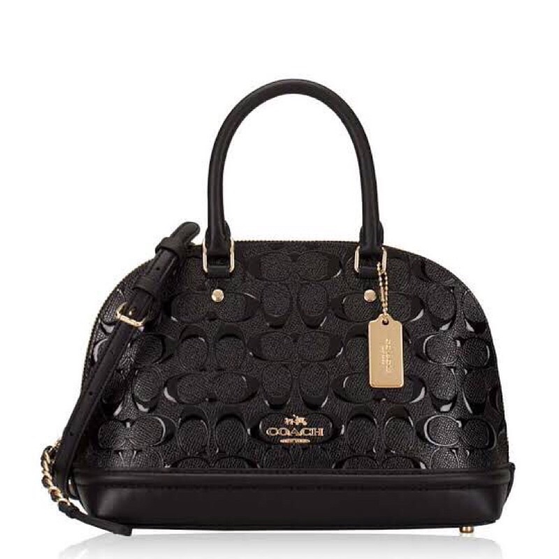 Preloved Tas Coach mini sierra embossed black