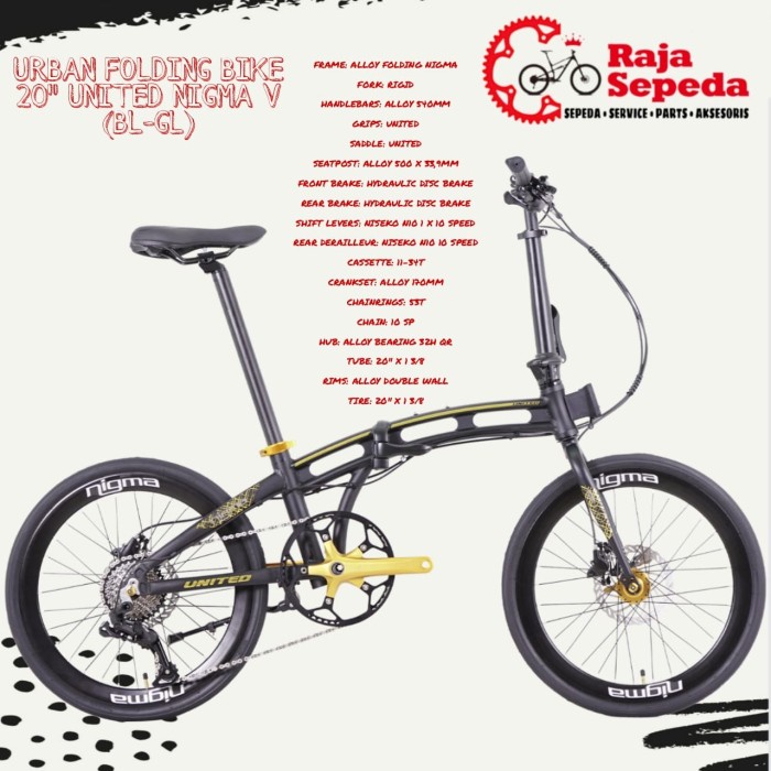 SEPEDA LIPAT URBAN FOLDING BIKE 20 INCHI UNITED NIGMA V (BL-GL)
