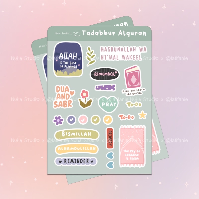 

Sticker by Latifanie | Tadabbur Islami Journaling | Aesthetic Sticker Estetik Stiker HP Laptop Botol Cute Waterproof Scrapbook Diary Journal Bujo Anti Air