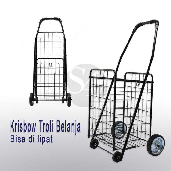 troli belanja itam krisbow / trolis shoping / troli barang belanjaan