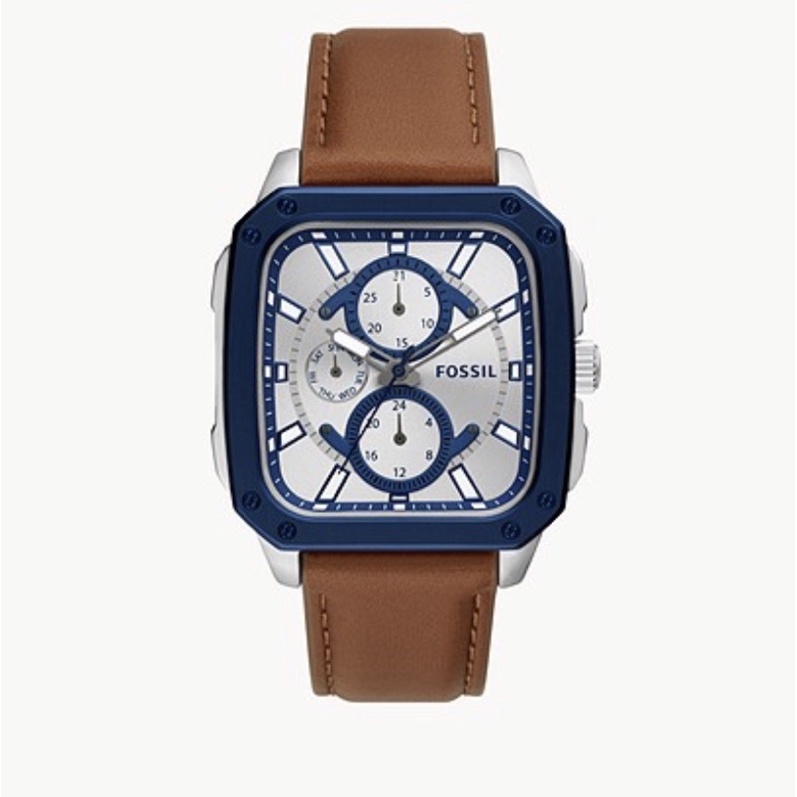 Jam Tangan FSL BQ2658 Multifunction Brown Leather New Authentic