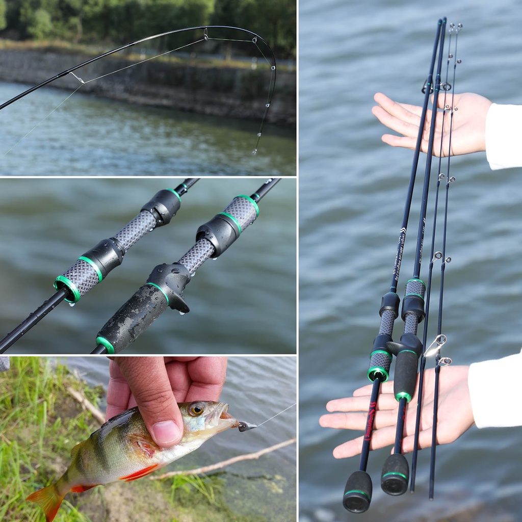 Sougayilang Joran Pancing Spinning/Casting Fishing Rod Sangat Ringan Carbon Fiber  Kualitas Tinggi EVA Menangani 2 Bagian 1.68m 1.8m Baitcasting Fishing Rod Perahu Memancing untuk Air Asin Air Tawar Sungai Danau