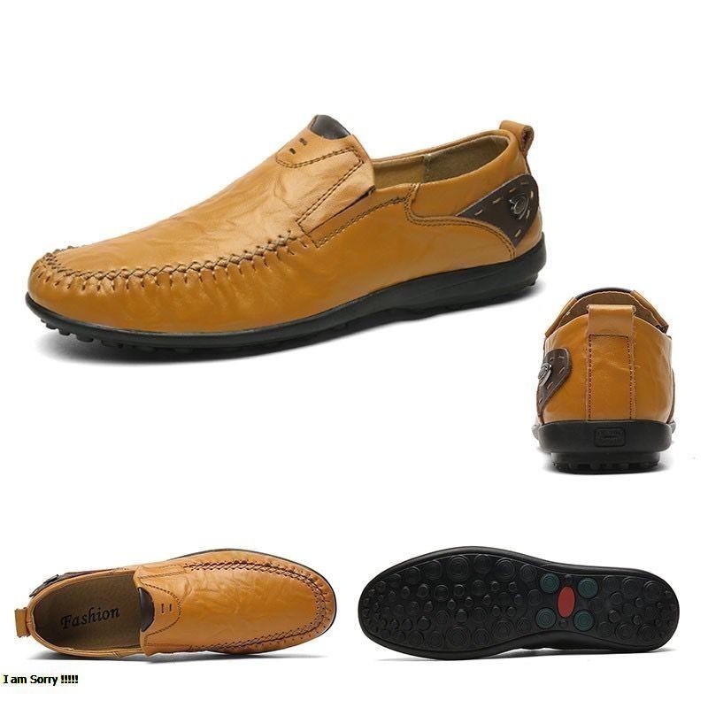 Sepatu Loafers Slip-On IMPOR Casual Bahan Kulit Casual Pria Pantifel Anti Slip Kantor Cowok