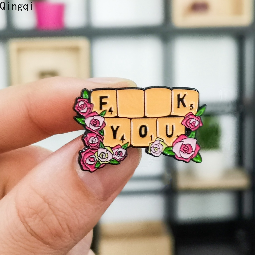 Bros Pin Enamel Bentuk Bunga Mawar Keyboard Untuk Hadiah