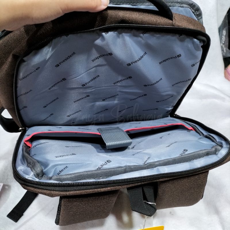 2in1 Ransel Laptop Jinjing President 999 17 Inch USB Tas Kerja Briefcase Pria Wanita