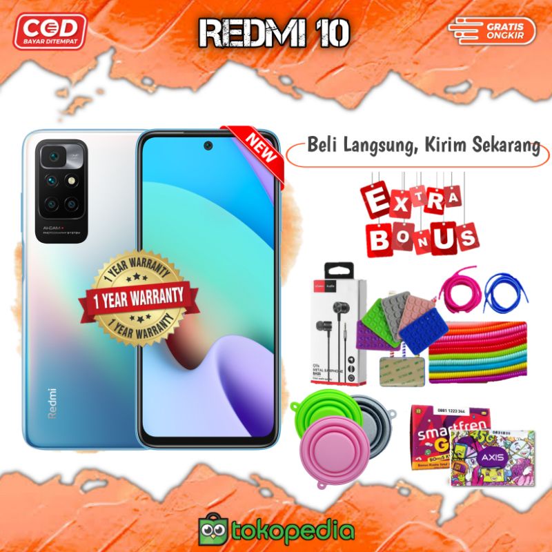 Redmi 10 4/64 6/128GB Helio G88 Garansi Resmi Xiaomi Indonesia No Repack