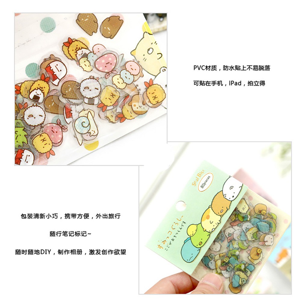 【HOT SALE】80Pcs/Bag Kawaii Sumikko Gurashi Decorative Stickers DIY Scrapbooking Paper Diary Album Computer Notebook Decoration