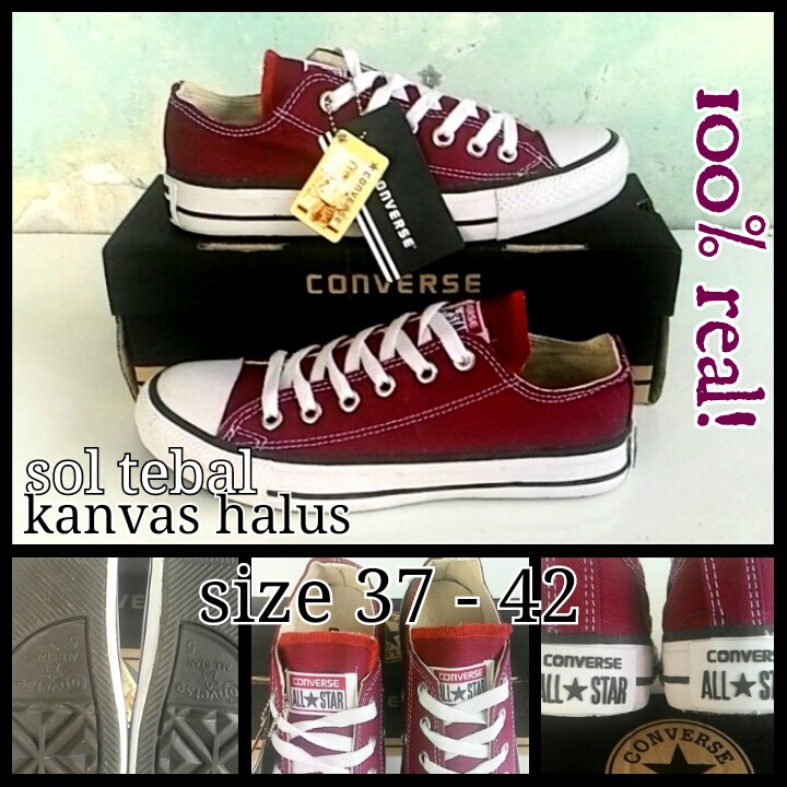 SEPATU COWOK TERBARU 2018 SEPATU KETS CONVERSE ALL STARS MARUN GRADE ORI