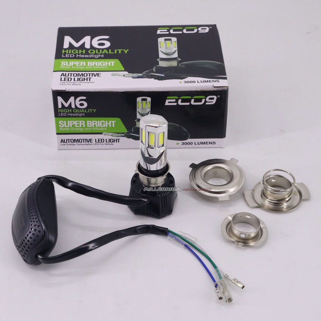 LAMPU LED UTAMA MOTOR 6 SISI 3000 LUMENS UNIVERSAL - M6 ECO 9