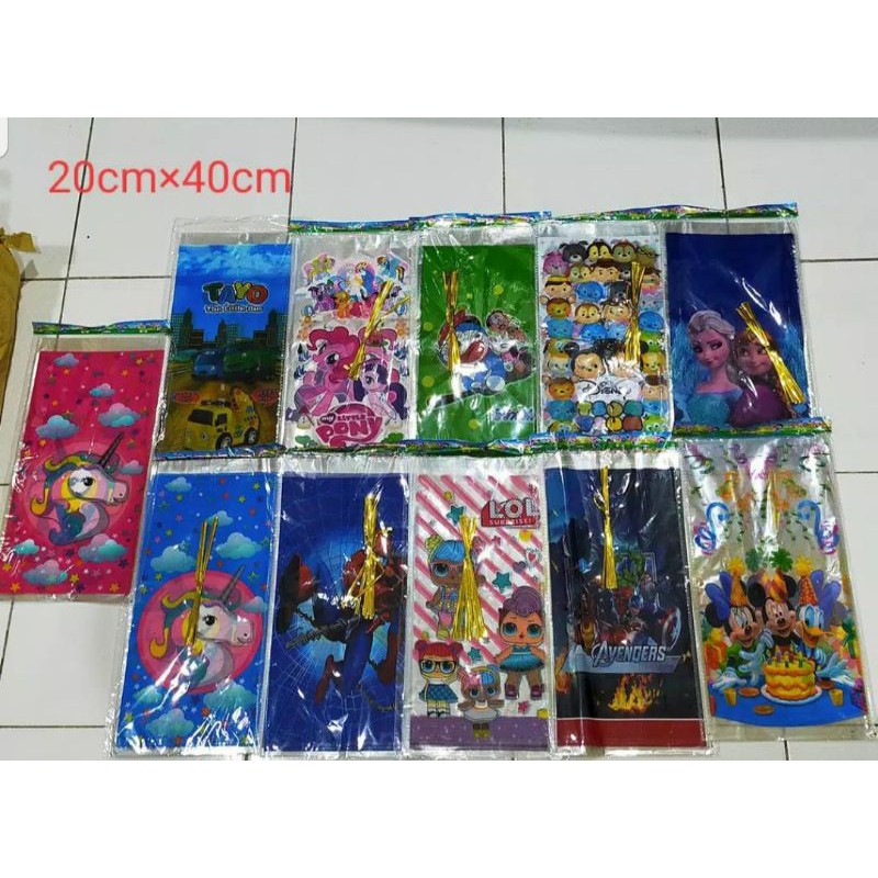 

Plastik ulang tahun / Plastick Snack / OPP goodie bags 20 x 40 cm / medium size
