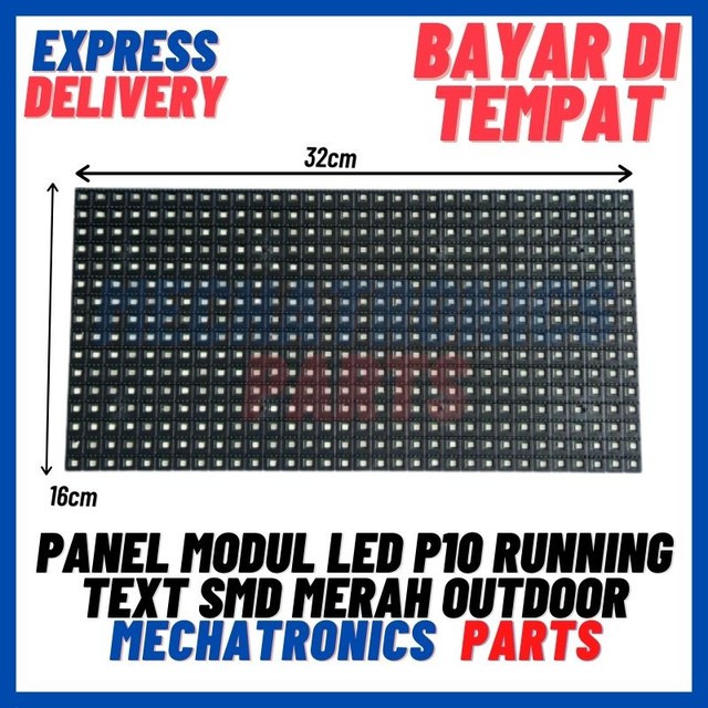 [DSP-9369] PANEL MODUL LED P10 RUNNING TEXT SMD MERAH OUTDOOR