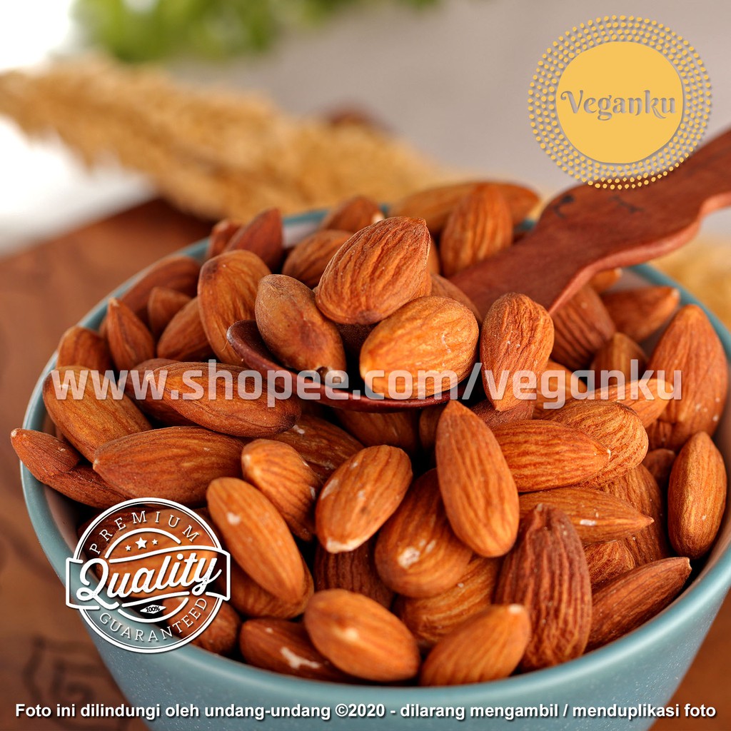 

Veganku - Kacang WHOLE Almond Mentah Kupas 250gr Utuh Natural Premium