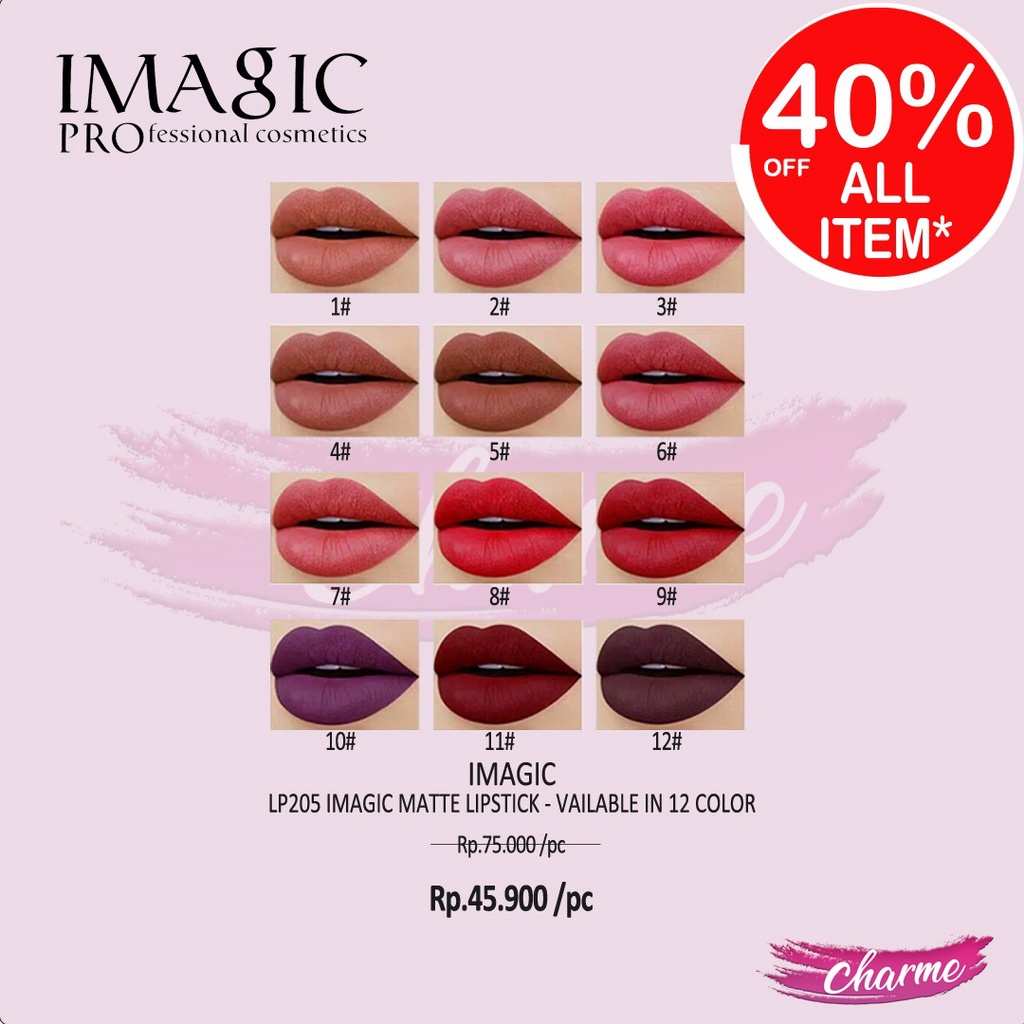 (READY &amp; ORI) IMAGIC Rouge A Levres Matte Lipstick Lipstik LP205 LP 205