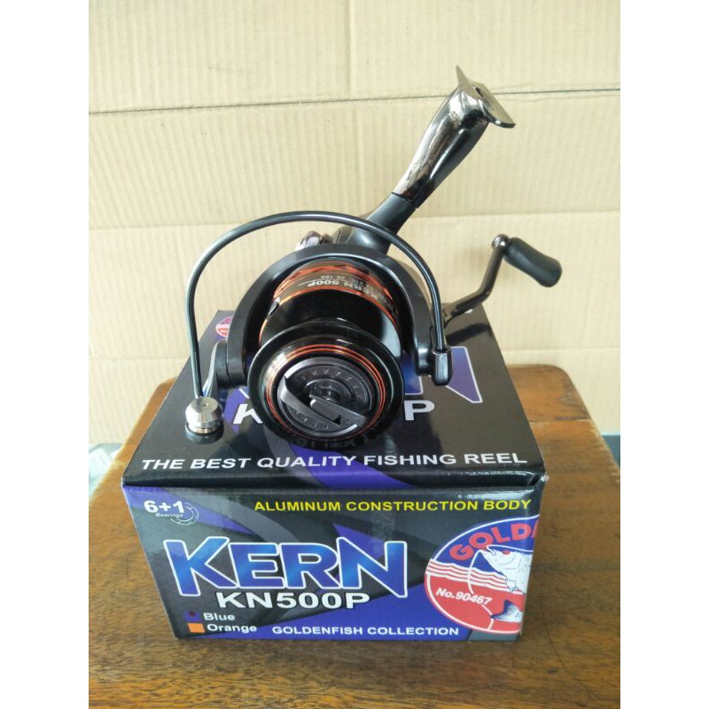 REEL GOLDEN FISH KERN KN500P ORANGE/BIRU ALUMINIUM