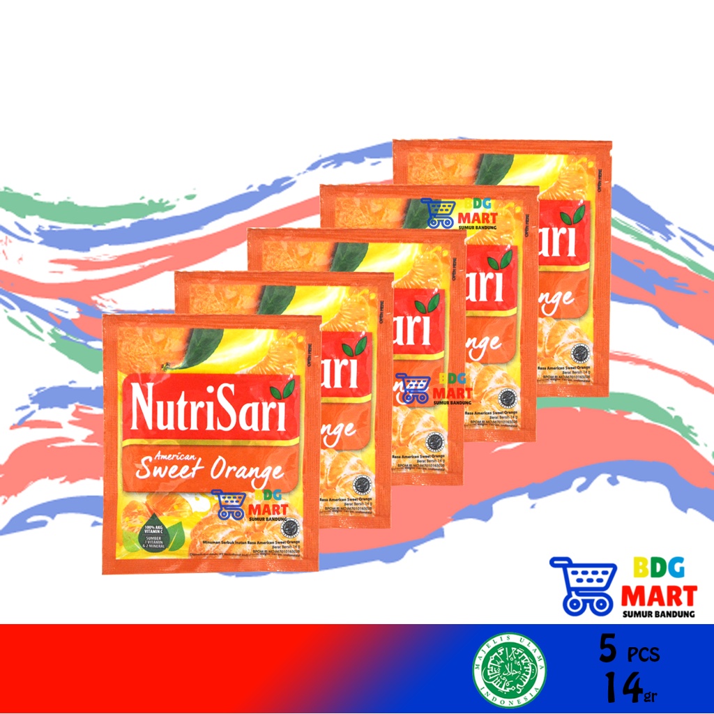 

5PCS NutriSari American Sweet Orange Minuman Bubuk Halal - 14g