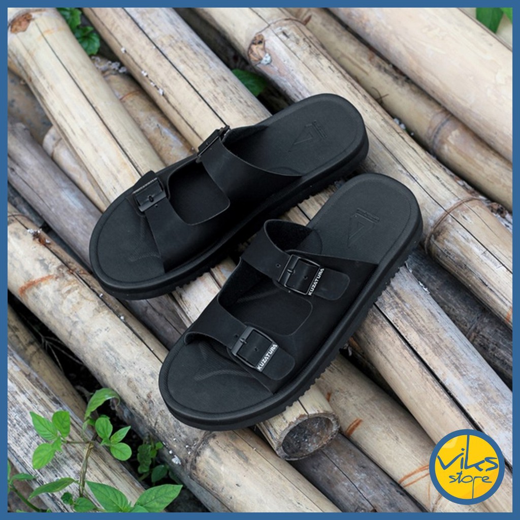 Sendal Flip Flop | Sandal Santai | Sendal Jepit Hitam Pria Cowok Distro Kuzatura Original Lokal