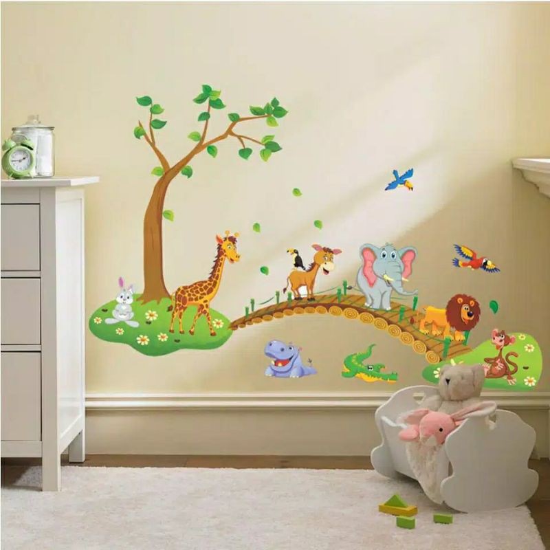 Crossing animal wallsticker wall sticker stiker dinding good  god