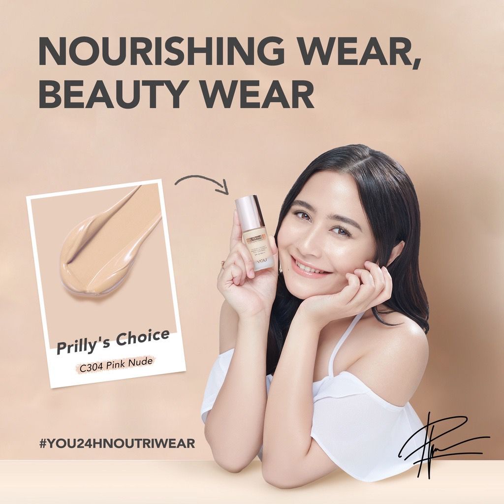 BPOM YOU 24H NoutriWear+ Velvet Liquid Foundation [SPF 25&amp; PA+++] - Nourishing Tahan Lama 24 Jam Full Coverage